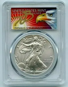 2021 ASE $1 タイプ1 PCGS MS70 FDOI トーマス・クリーブランド イーグルラベル 1オンス 銀貨
