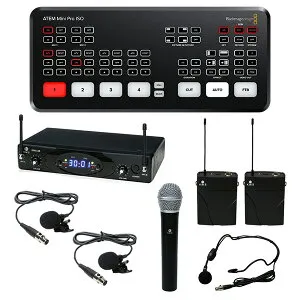 【KWSワイヤレスピンマイク デュアルセット】 Blackmagic Design / ATEM Mini Pro ISO エンコーダー内蔵ライブプロダクションスイッチャーハロウィーンセール/ハロウィングッズ