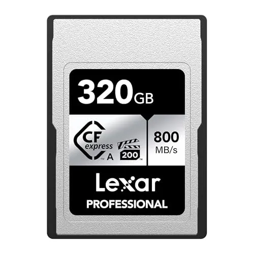 Lexar Professional CFexpress Type A カード SILVER シリーズ 最大読込 800MB/s 最大書き 700MB/s VPG200 ビデオ ゴージャス Sony Alpha 国内正規品 メーカー10年保証 (320GB