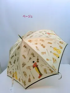 【送料無料】レディース・ウィメンズ甲州織生地ホグシ織楽器柄タッセル付手元軽量日本製ジャンプ傘60cmピンク27029501-PK【20☆】【婦人傘】【雨傘】