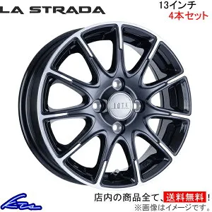 アトレーワゴン S321G S331G アルミホイール ラ・ストラーダ ティラード イオタ LOT340C42BP LA STRADA ラストラーダ TIRADO IOTA 13インチ 4穴 +42 インセット42 ATRAI WAGON 車用ホイール 1本 4本セット 1台分