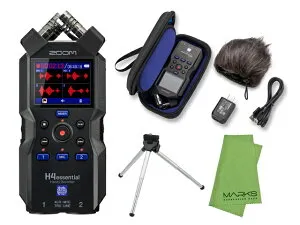 ZOOM ズーム H4essential + APH-4e + ミニ三脚 + マークスクロスセット ハンディーレコーダー