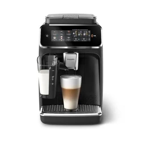 Philips 3300 Series Fully Automatic Espresso Machine - LatteGo Milk System, 5 Coffee Varieties, Intuitive Touch Display, SilentB