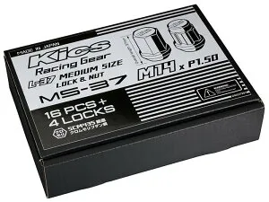 協永産業 キックス MS-37 19HEX ナット16個/ロック4個 M14×P1.5 全長37mm 20個入 グロリアスブラック / (MS3704K) Kics MS37 Lock&Nut Set 16pcs+4Locks KYO-EI キョーエイ
