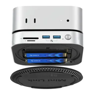 ORICOMiniLinkMacminiM4対応ドッキングステーションUSB440Gbps超高速データ転送7-IN-1M.2SSDスロットx2(NVMe)USB-A(10Gbpsx3)Micro/SDカードスロット4.0
