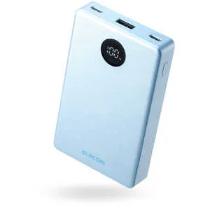 エレコム ELECOM モバイルバッテリー 10000mAh 薄型 軽量 35W PSE適合 半固体リチウム 長寿命 iPhone Android Switch 対応 LED残量1％表示 ブルー DE-C86-10000B