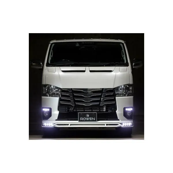 ROWEN エアロ PREMIUM Edition フロントスポイラー with LED ABS製 塗り分け塗装済 トヨタ ハイエース 標準ボディ 4型後期 GDH/TRH20#用 1T019A00##