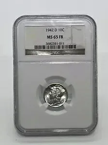1942-D マーキュリー シルバー ダイム MS65FB NGC