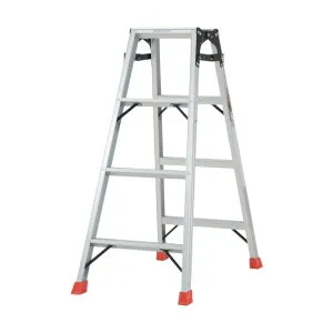 トラスコ はしご兼用脚立アルミ合金製・脚カバー付高さ1．11m 1215 x 525 x 252 mm THK-120 1点