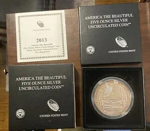 2013 ATB 5オンス シルバー地金 ホワイトマウンテン ニューハンプシャー NH コイン - クレイジートーニング