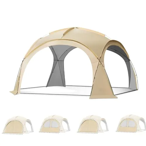 JTKXM サンシェード ビーチ タープ ピクニック キャンプ ドーム 簡易 テント 4人用，ドーム型 ，大型，耐風5-6級， 全天候対応，キャノピー 日焼け防止，防水，通気性 頑丈な構造， アウトドア キャンプ ，ピクニック ，ビーチ ファミリー グルー