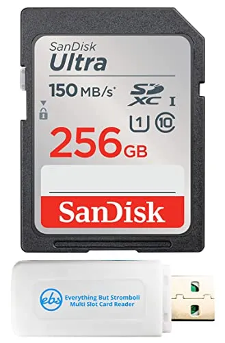 SanDisk Ultra 256GB SDXCメモリーカード パナソニックミラーレスカメラ Lumix DC-S5IIX Lumix DC-S5II (SDSDUNC-256G-GN6IN) C10 バンドル Stromboli 3.0 Micro &