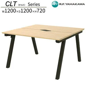 チルト フリーアドレス用テーブル W1200×D1200 ナチュラル×ブラック脚 RFCLT-1212NA-BL オフィスデスク 平デスク 事務机 パソコンデスク ワークデスク シンプルデスク PCデスク オフィス 作業机 事