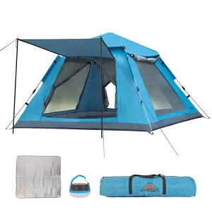 【4/24 20時~最大2000円クーポン】テント ワンタッチテント キャンプテント 3～4人用 簡易テント 初心者向け 二重層 通気 防風 防水 耐水圧2000mm UVカット加工 軽量 アウトドア ファミリー お花見