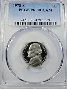 1978-S PCGS PR70DCAM ジェファーソン ニッケル プルーフ 5C