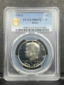 1976-S ケネディ シルバー プルーフ ハーフダラー PR 67 DCAM PCGS #859