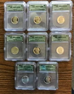 ICG - 1953 PR69 CAM および PR70 DCAM (1987-1994-S 日付) ジェファーソン ニッケル