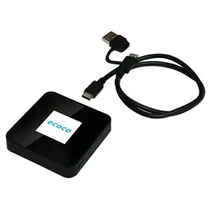 【エントリーで最大全額ポイント還元｜5/6まで】 リーフラント｜Lieferant 【契約不要】【月額費用不要】【バッテリーレス】ecoco 給電型ポケットWiFi データチャージ10GB付 ブラック [ナノSIM]