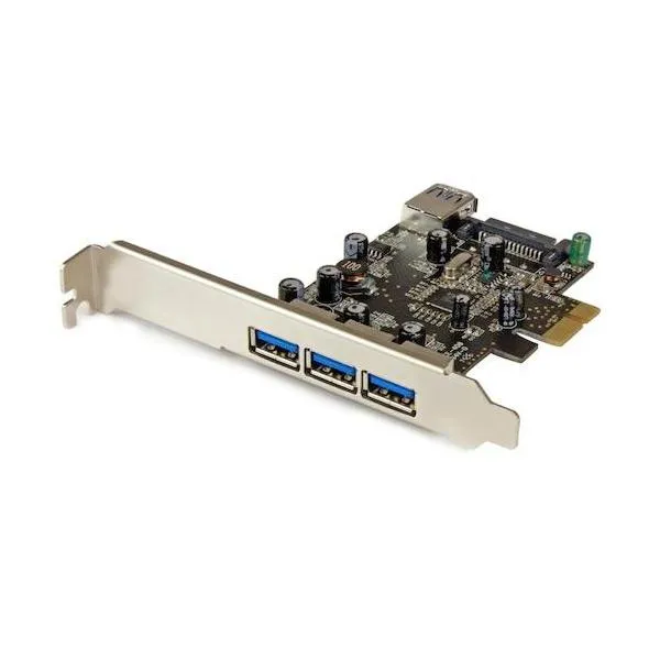 STARTEC.COM社 USB増設カード/PCIe 2.0 - 1x USB-A内部 + 3x USB-A外部/5Gbps PEXUSB3S42