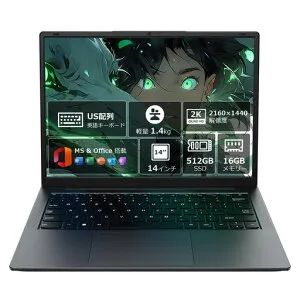HYPERSTRIXノートパソコンOffice搭載14インチ2Kディスプレイ(2160x1440解像度)Corem3-8100Yメモリー16GBSSD512GBノートPCIPS液晶QHD軽量1.41kgWi-Fi5