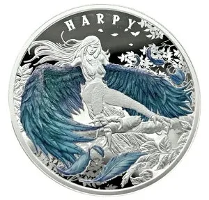 2023 Niue Harpy ホログラフィック付き 1 オンスシルバープルーフコイン鋳造 - 500 !-