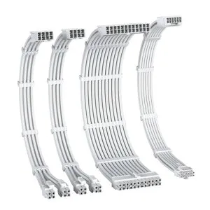 EZDIY-FAB PCIe 5.0 12VHPWR 電源専用 PSUケーブル 延長スリーブケーブル 16AWG高性能銅コア PSU 延長ケーブル 1*24ピン ATX/2*8ピン(4+4) EPS/16ピン (12+4)GPU/PCIE 延長ケーブルは1000WのPC電源ユニットに対応