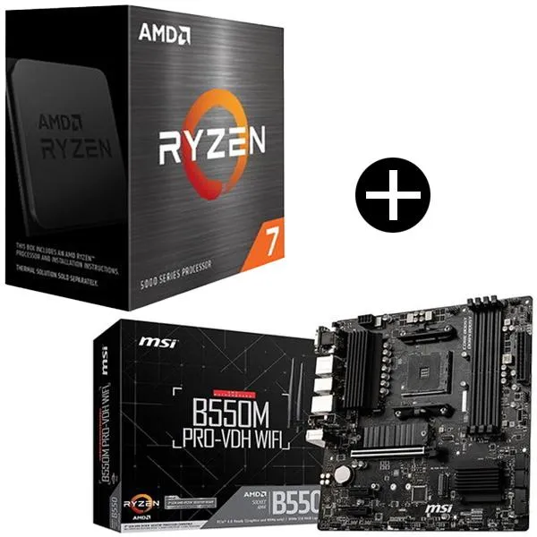 国内正規品 AMD Ryzen 7 5700X W/O Cooler CPU + MSI B550M PRO-VDH WIFI microATXマザーボード セット
