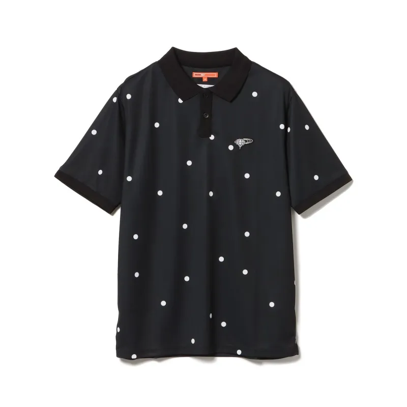 [値下げしました] ビームスゴルフ BEAMS GOLF ORANGE LABEL ORANGE LABEL ドットプリント クレリック ポロシャツ ブラック 19 メンズ