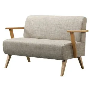 ソファー 幅111cm 2人掛け ナチュラル 木製 肘付き モティ リビング ダイニング プレゼント 最高ランクのホルムアルデヒド散量を極限まで抑えた、広々とした111cm幅の2人掛けソファ 自然な風