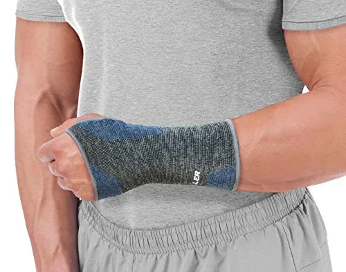 Mueller 4-Way Stretch Premium Knit Wrist Support with Thermo Reactive Technology, Large/Extra Large, Black