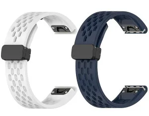 SHEAWA for GARMIN(ガーミン) Approach S70 47mm/Approach S62/Forerunner 965/955 バンド ベルト 2点セット 交換バンド シリコン 磁気バックル 互換品 マグネット Fenix8 47mm/Fenix 7 Pro/7/Instinct2/Instinct/ForeAthlete 945/Feni