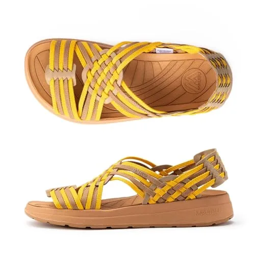 [マリブサンダルズ] CANYON POLYESTER キャニオン ワラチサンダル ユニセックス MS060 YELLOW/TAN US 7.0（24.5～25.0cm）