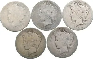 ロット（5）1922/-D/-S/23/ND ピースシルバーダラーローボール *6986