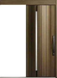 エルムーブ2 防火戸 一本引き L11型 木目調 カザスプラス仕様 呼称：166 W：1,660mm × H：2,150mm スライディングドア LIXIL リクシル TOSTEM トステム