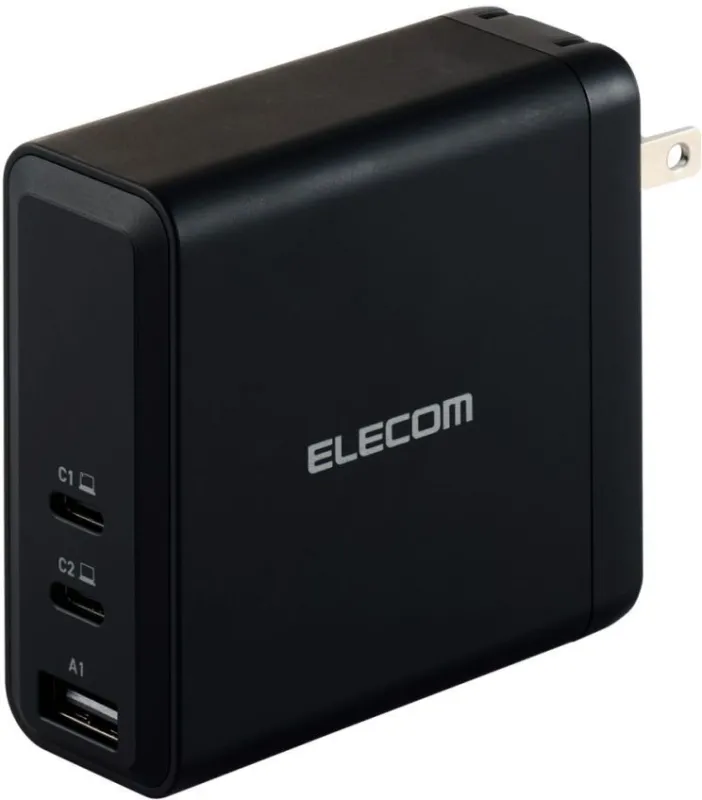 ノートPC向けACアダプター/USB PD対応/140W/USB-C×2/USB-A×1/スイングプラグ/ブラック ACDC-PD96140BK