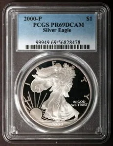 2000-P PCGS PR69 DCAM シルバーイーグルプルーフ $1 PR69DCAM