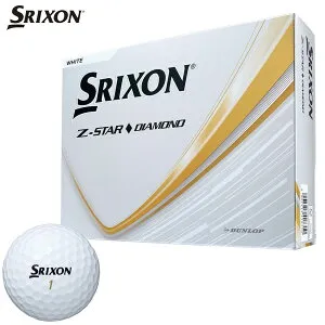 【10％割引クーポン＋P10倍以上♪】4/27まで ダンロップ SRIXON スリクソン Z-STAR ◆ ゼットスター ダイヤモンド ゴルフボール 1ダース （12球入り） ホワイト [2025年モデル]