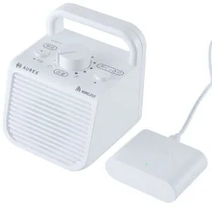 Aurex(オーレックス) AX-WST10-W ホワイト 無線モノラルタイプのテレビ用スピーカー 声くっきり機能を搭載 ハンドル付