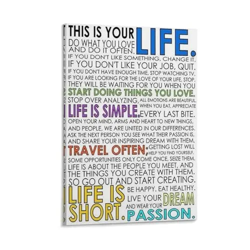 This Is Your Life ホルスティーマニフェスり キャンバポスター (2) 壁飾り バスルーム 寝室装飾 油彩画 ウォールアート 素晴らしいギフト20x30inch(50x75cm)