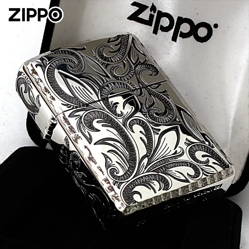 Zippo ジッポライター アーマー アラベスク 唐草 コーナーリューター加工 両面加工 銀いぶし Classic Arabesque CLA-A メール便専用商品