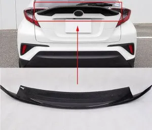 カーボンファイバー プラスチック リア ウイング スポイラー カバー トリム 1ピース 適用: トヨタ C-HR CHR 2016 2017-2018 AL-EE-6534 AL Exterior parts for cars