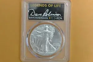 2021 $1 アメリカン シルバー イーグル 1オンス PCGS MS70 レジェンド オブ ライフ デイブ ロビンソン T2