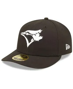ニューエラ メンズ アクセサリー 帽子 New Era Men's Toronto Blue Jays Black White Low Profile 59FIFTY Fitted Hat Black ブラック