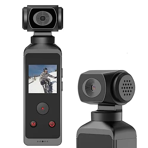 スポーツポケットカメラ、3軸ハンドヘルドジンバルスタビライザー、4kビデオレコーダー、270°回転レンズ、1080p HDビデオ、2.5マイク外部コネクタ