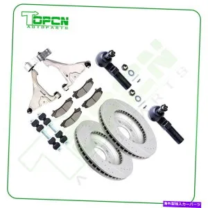 ボールジョイント 06-11ビュイックルツェルン用のブレーキローターパッド付き8xフロントローコントロールアームタイロッド 8x Front Lower Control Arm Tie Rod with Brake Rotor Pad For 06-11 Buick Lucerne【並行