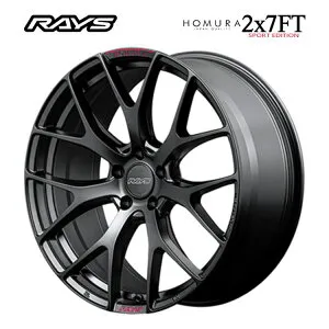 19インチ 5H112 8J 8J+45 5穴 ホムラ 2x7FT SPORT EDITION ホイール (1本/2本/4本) セミグロスブラック/RAP (レッドクリア)(B7J) RAYS HOMURA 2x7FT SPORT EDITION (B7J) 送料無料 レイズ