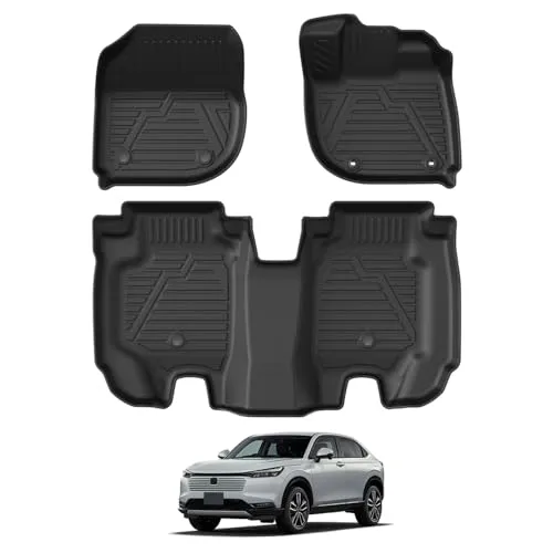 Virauto ホンダ ヴェゼル RV系 3D フロアマット 1列目用&2列目用 RV3/RV4/RV5/RV6 2021年4月~ VEZEL 専用設計 カーマット TPE 滑り止め 防水 キズ&汚れ防止 耐摩擦 取付簡単 お手入れ アクセサリー カスタム