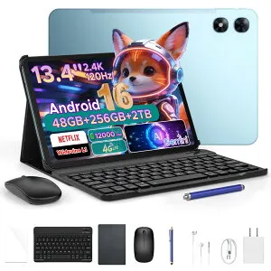 【数量限定10000円OFF・6点セット付】Android16 タブレット POCKAM P13PRO 13インチ大画面 SIMフリー 8コアCPU 48GB+256GB+2TB拡張 FHD+解像度 120Hz 12000mAh Widevine L1 Netflix 顔認証 Gemini AI対応 キーボード・ケース