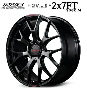 【取り寄せ品】 送料無料 4本セット ホイールのみ レイズ ホムラ HOMURA 2x7FT SPEC-M グロッシーブラック/RAP 19インチ 7J インセット+38 5穴 PCD114.3 4本 60系プリウス クラウンクロスオーバー 90系ノア