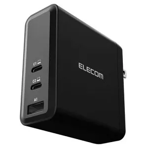 エレコム ELECOM ノートPC向ケACアダプター/USB PD対応/140W/USB-C×2/USB-A×1/スイングプラグ/ブラック(ACDC-PD96140BK) 目安在庫=△【数量限定】